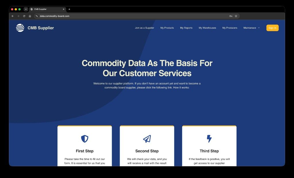 CMB Supplier Landing Page — Join as a Supplier Onboarding